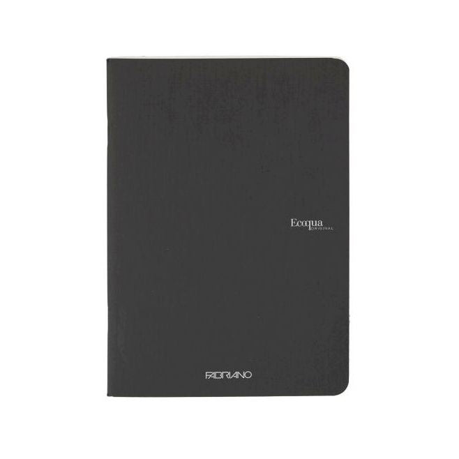 Fabriano Ecoqua Stapled Notebook Black Lined A4