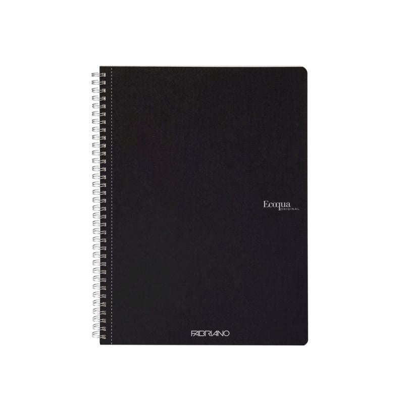Fabriano Ecoqua Spiral Notebook Black Plain A4