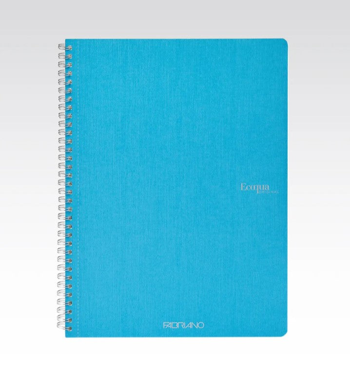 Fabriano Ecoqua Spiral Perforated Notebook Turquoise Grid A4