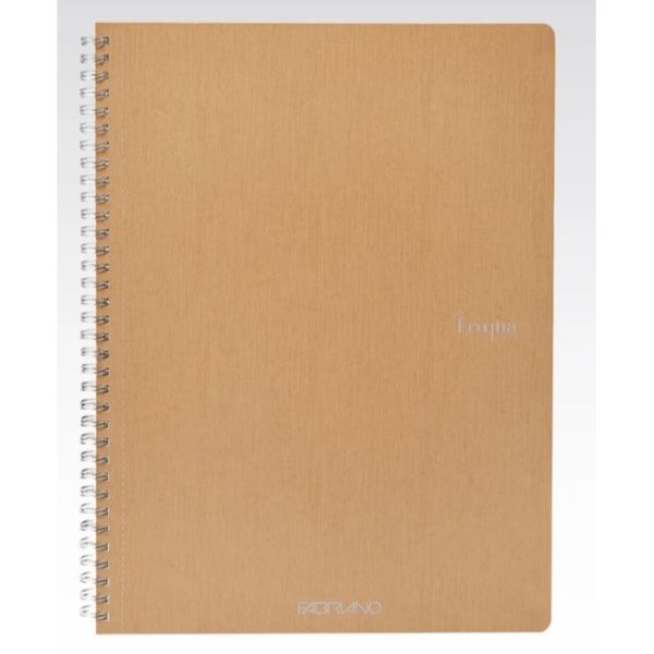 Fabriano Ecoqua Spiral Notebook Brown Lined A4