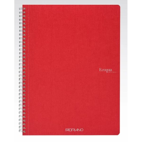 Fabriano Ecoqua Spiral Notebook Raspberry Lined A4