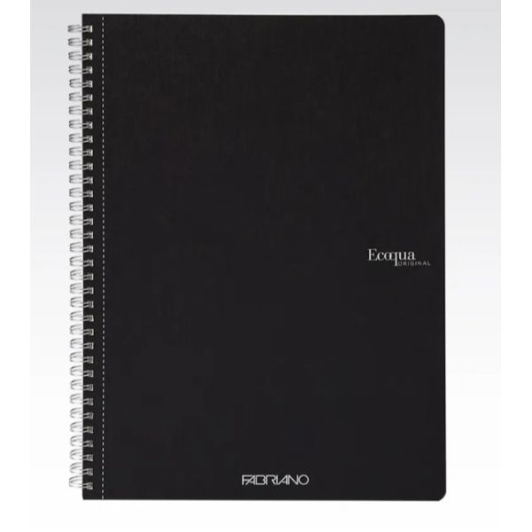 Fabriano Ecoqua Spiral Notebook Black Lined A4