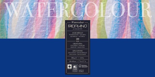 Fabriano Watercolour Block 300gsm Cold Pressed 20x40cm