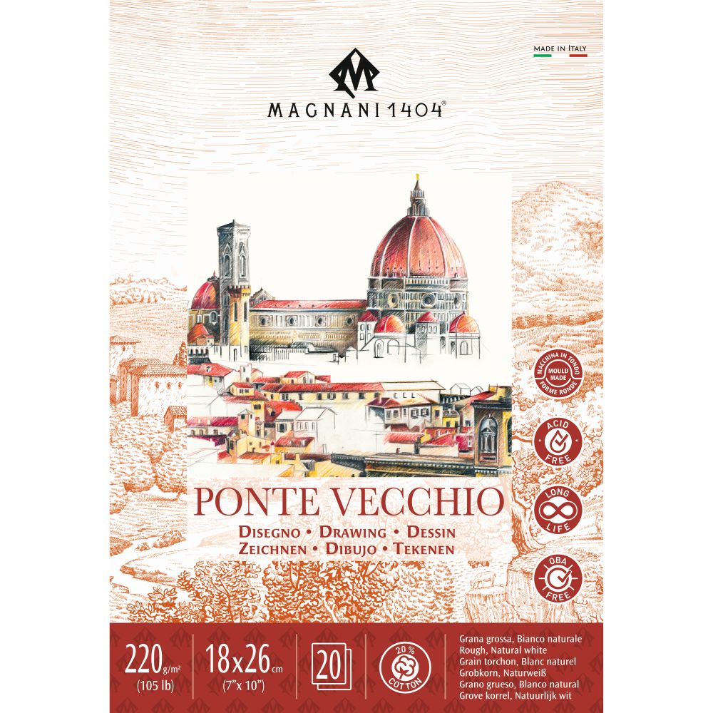 Magnani Ponte Vecchio Drawing Pad 220gsm 20 Sheets 18x26cm