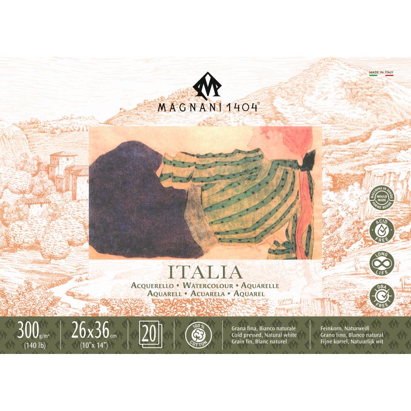 Magnani Italia Watercolour Block 300gsm Cold Pressed 20 Sheets