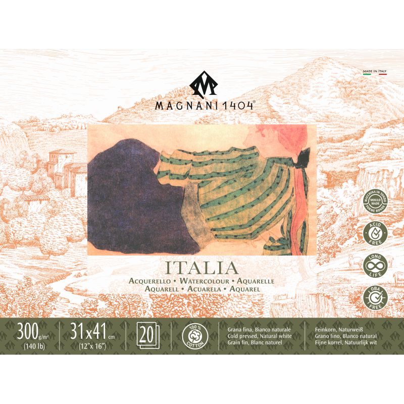 Magnani Italia Watercolour Block 300gsm Cold Pressed 20 Sheets