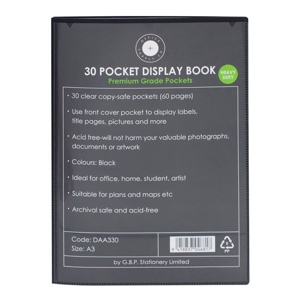 OSC Insert Display Book 30 Pocket Black