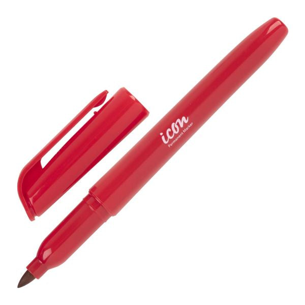 ICON PERMANENT PEN STYLE MARKER RED