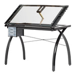 Futura Craft Station Table Black/Clear Glass