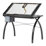 Futura Craft Station Table Black/Clear Glass