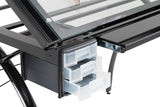 Futura Craft Station Table Black/Clear Glass