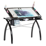 Futura Craft Station Table Black/Clear Glass