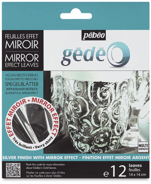Gedeo Mirror Effect Metal Leaf Silver 12 Sheets