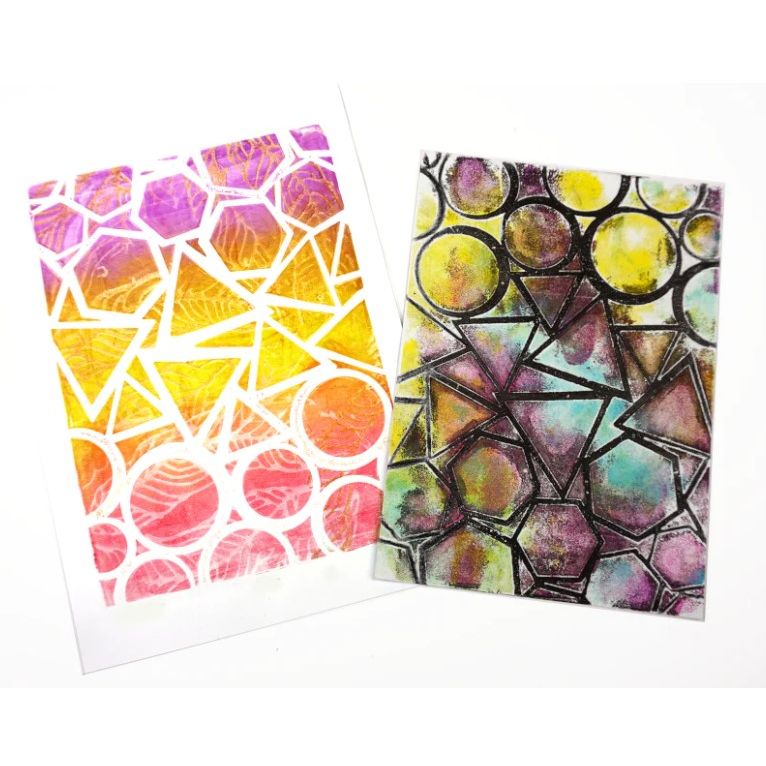 Gelli Arts Stencil Geo Design 5x7"