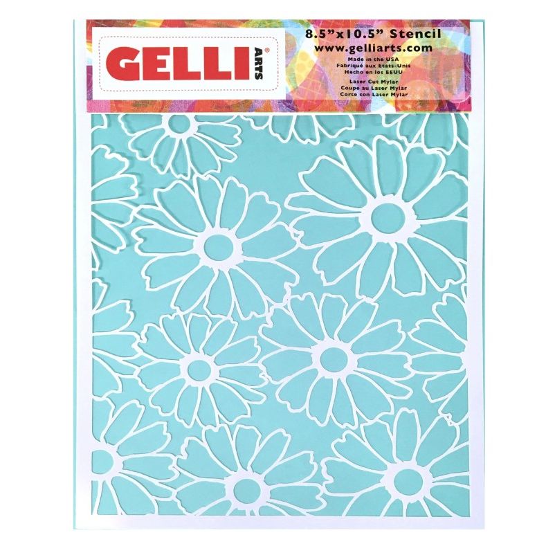 GELLI ARTS STENCIL FLOWER DESIGN