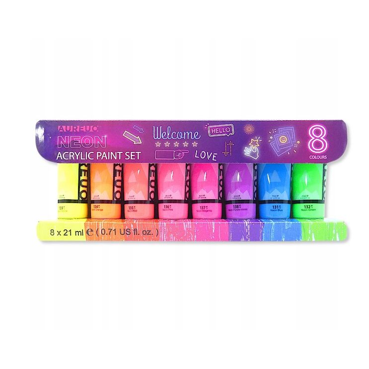 Aureuo Acrylic Paint Neon Set 8 SET