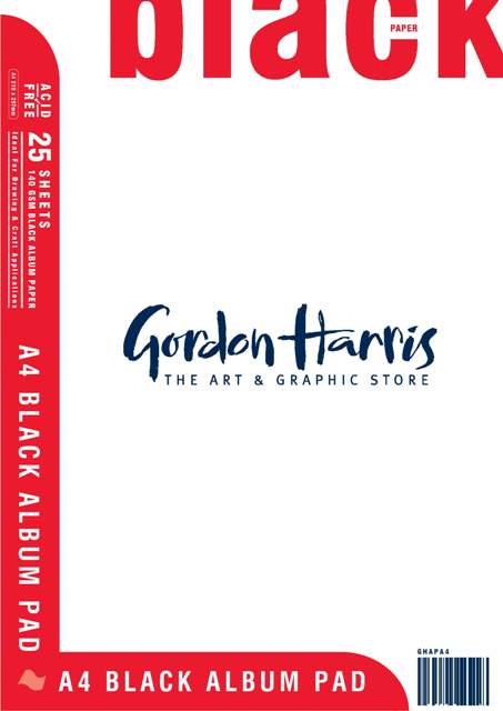 Gordon Harris Black Album Pad 140gsm 25 Sheets A4