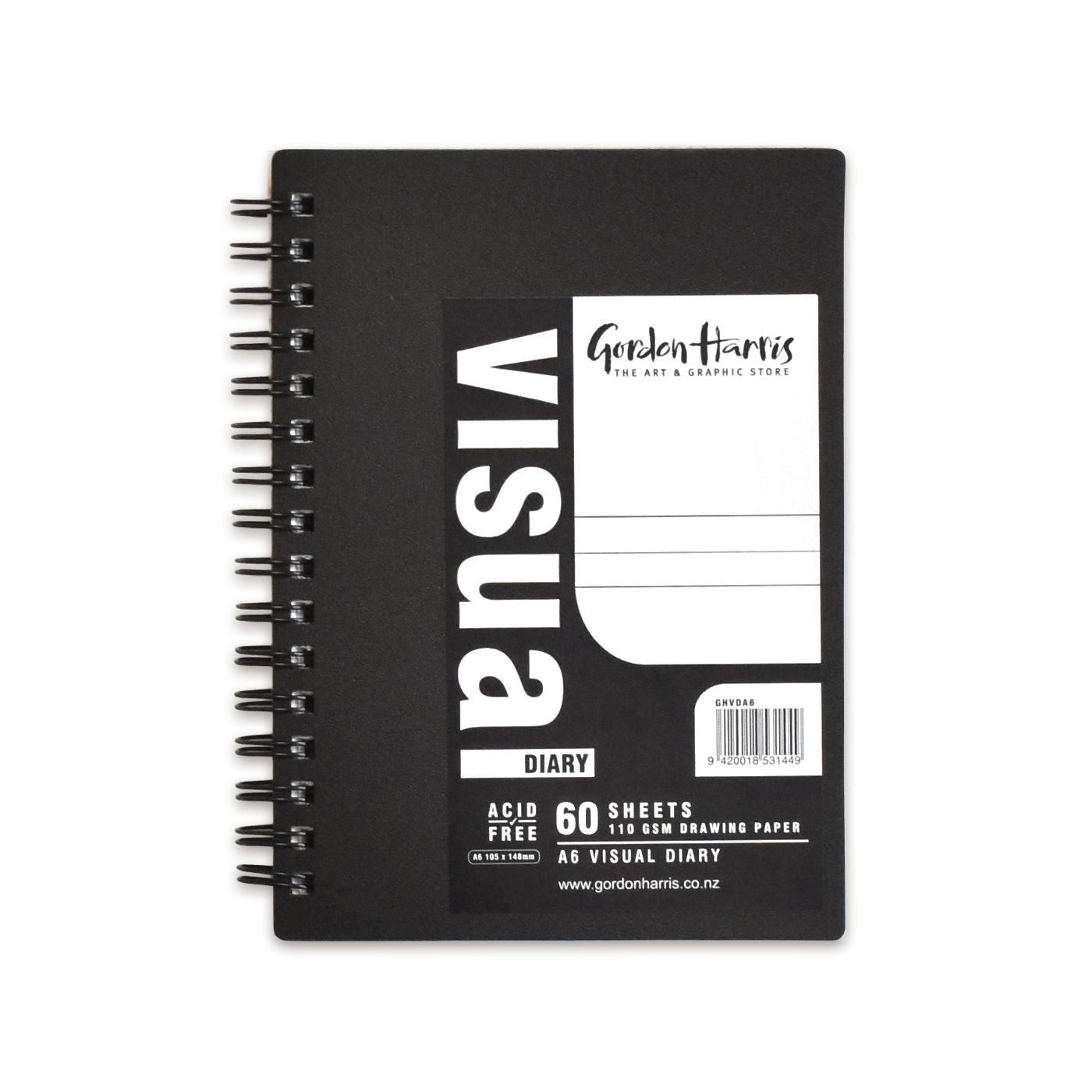 Gordon Harris Visual Diary 110gsm Portrait 60 Sheet A6