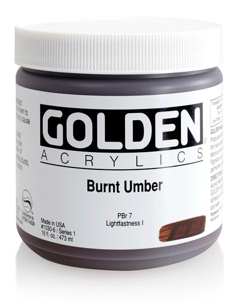 Golden Heavy Body Acrylic Paint Burnt Umber 473ml