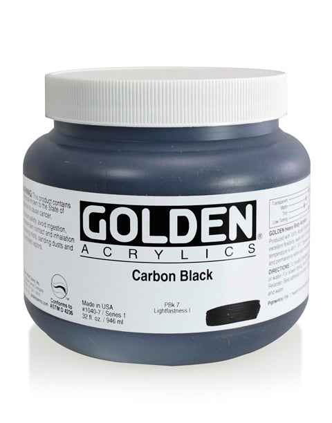 Golden Heavy Body Acrylic Paint Carbon Black 946ml