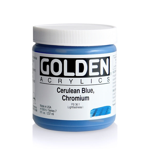 Golden Heavy Body Acrylic Paint Cerulean Blue Chromium