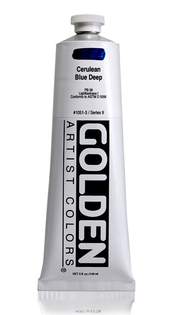 Golden Heavy Body Acrylic Paint Cerulean Blue Deep 148ml