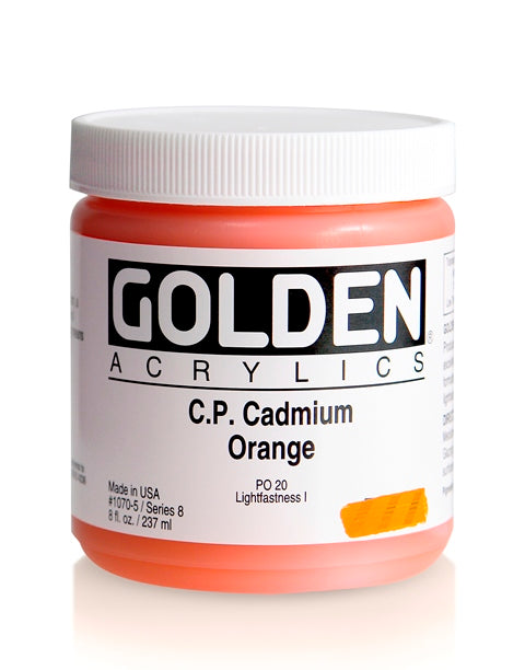 Golden Heavy Body Acrylic Paint Cadmium Orange 237ml