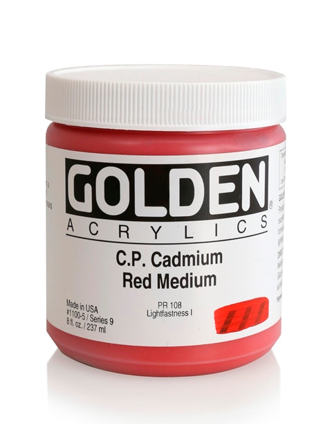 Golden Heavy Body Acrylic Paint Cadmium Red Medium 237ml