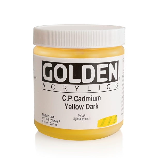 Golden Heavy Body Acrylic Paint Cadmium Yellow Dark