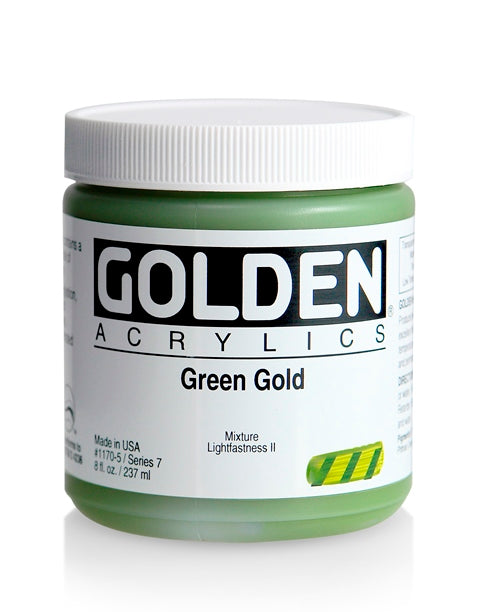 Golden Heavy Body Acrylic Paint Green Gold 237ml