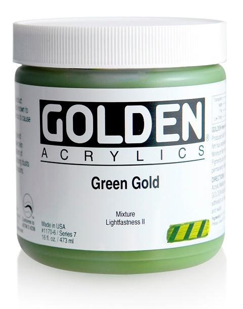 Golden Heavy Body Acrylic Paint Green Gold 473ml