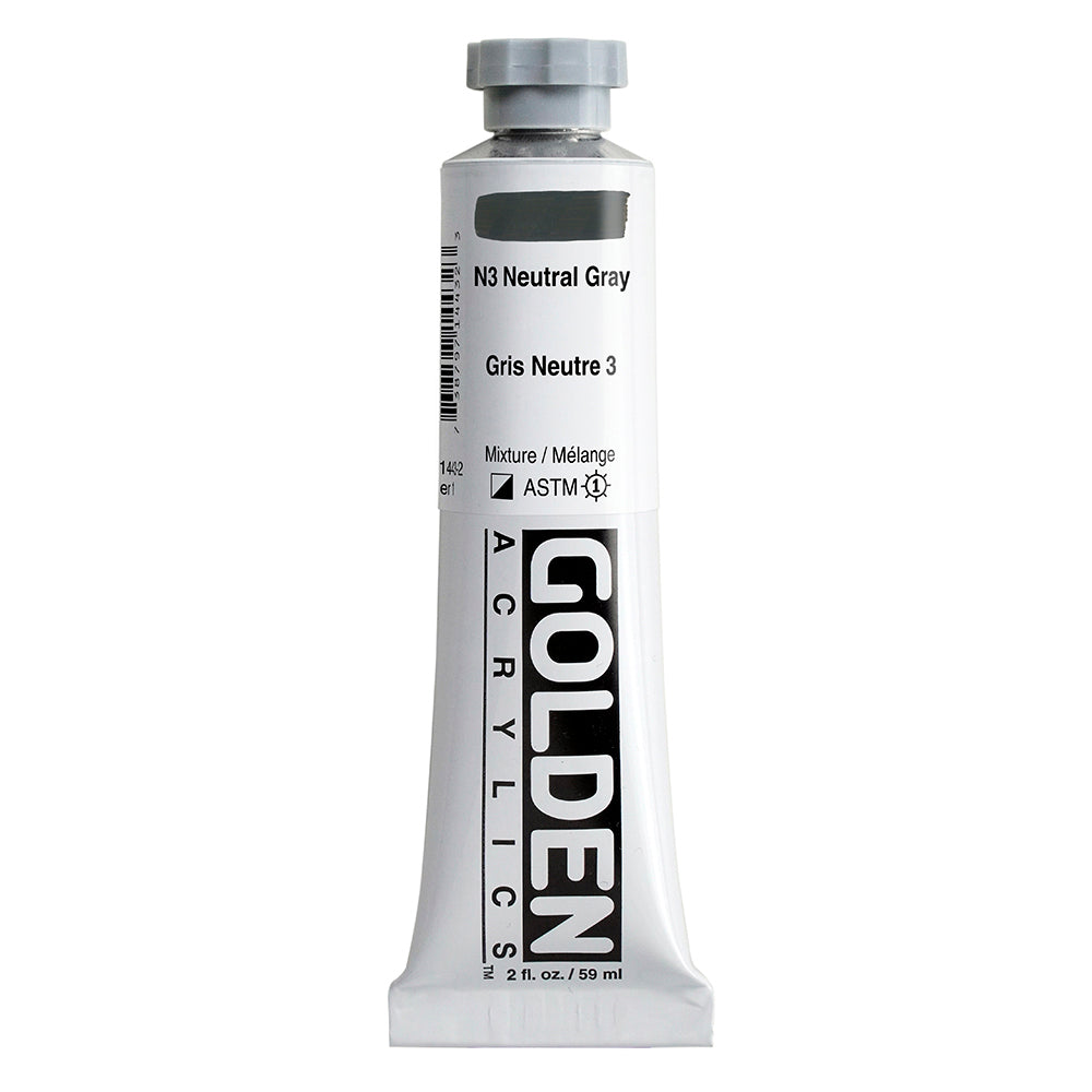 Golden Heavy Body Acrylic Paint N3 Neutral Gray