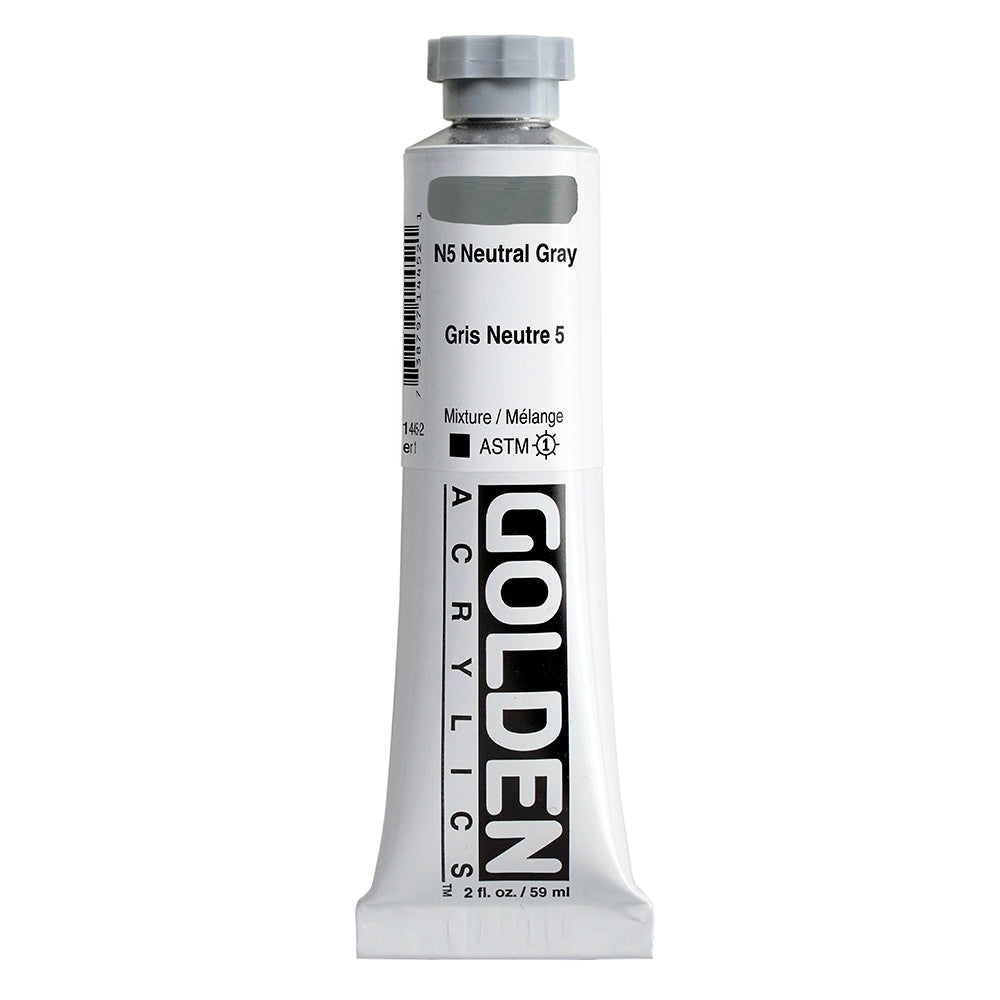 Golden Heavy Body Acrylic Paint N5 Neutral Gray