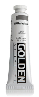 Golden Heavy Body Acrylic Paint N5 Neutral Gray 59ml