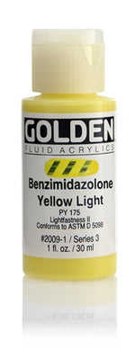 Golden Fluid Acrylic Paint Benzimidazolone Yellow Light 30ml