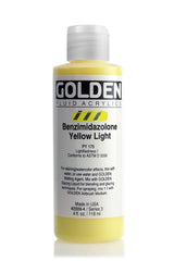 Golden Fluid Acrylic Paint Benzimidazolone Yellow Light 118ml