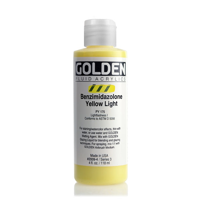 Golden Fluid Acrylic Paint Benzimidazolone Yellow Light