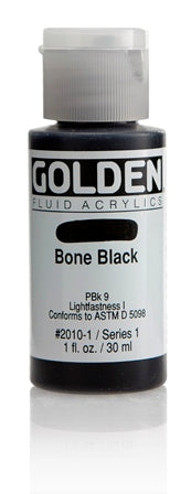 Golden Fluid Acrylic Paint Bone Black 30ml