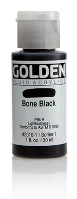 Golden Fluid Acrylic Paint Bone Black 30ml