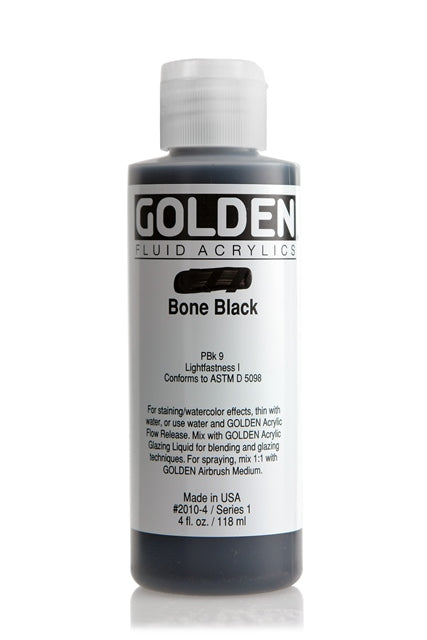 Golden Fluid Acrylic Paint Bone Black 118ml