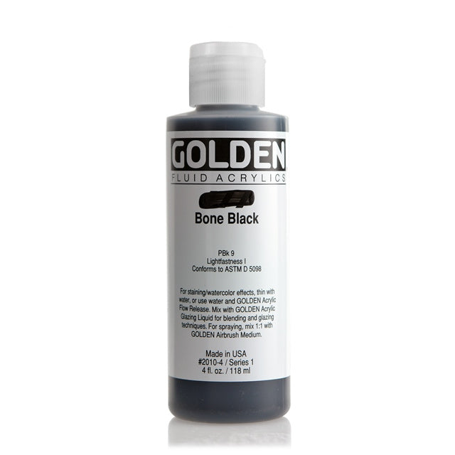 Golden Fluid Acrylic Paint Bone Black