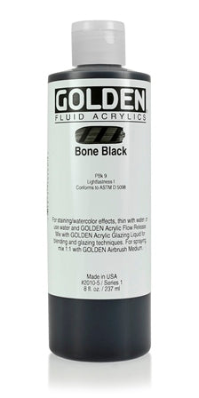 Golden Fluid Acrylic Paint Bone Black 237ml
