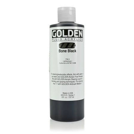 Golden Fluid Acrylic Paint Bone Black
