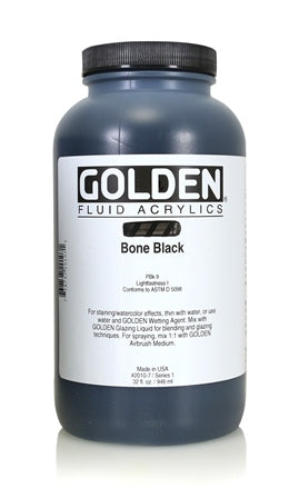 Golden Fluid Acrylic Paint Bone Black 946ml