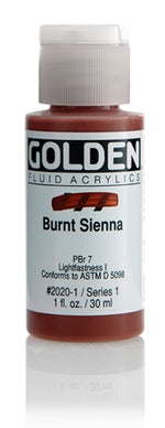 Golden Fluid Acrylic Paint Burnt Sienna 30ml