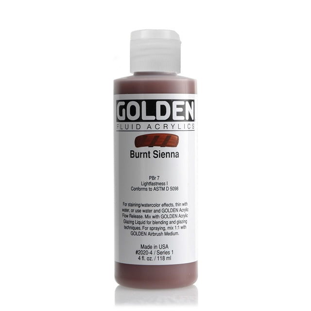 Golden Fluid Acrylic Paint Burnt Sienna