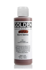 Golden Fluid Acrylic Paint Burnt Sienna 118ml