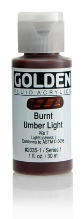 Golden Fluid Acrylic Paint Burnt Umber Light 30ml