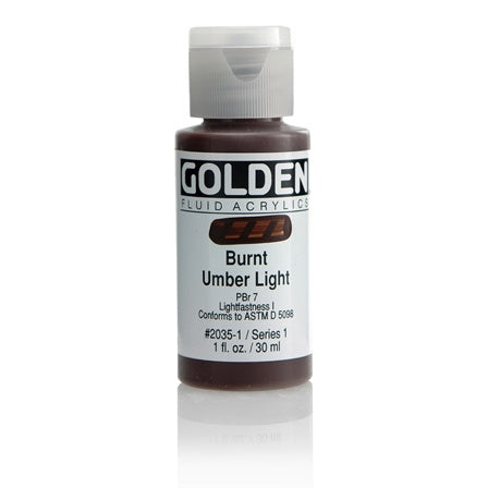 Golden Fluid Acrylic Paint Burnt Umber Light