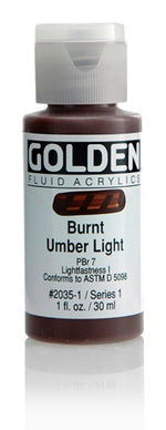 Golden Fluid Acrylic Paint Burnt Umber Light 30ml
